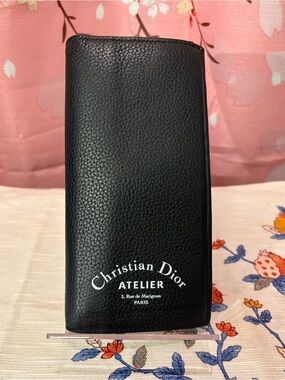Christian Dior Homme Atelier Long Leather Wallet Black COA